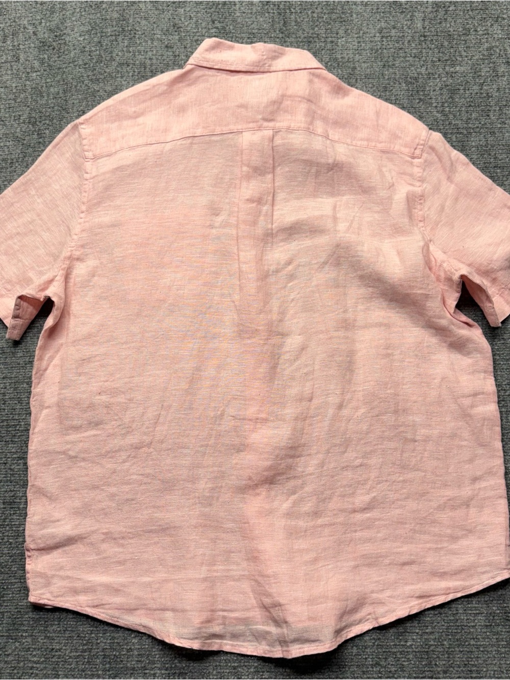 Thom Aaron Shirt Mens L Pink 100% Linen Short Sleeve Button Up Beach NEW - Picture 3 of 7